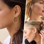 Gold Hoop Earrings Set for Women - 3 Pairs