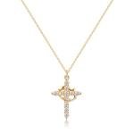 Tewiky 14k Gold Plated Cross Necklace for Women