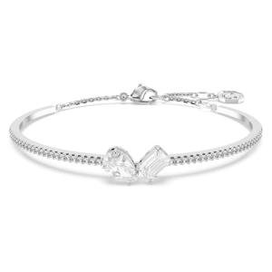 SWAROVSKI Mesmera Bangle Bracelet, Clear Mixed-Cut Stones in a Rhodium Finished Setting, Part of the Mesmera Collection