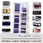 jajov Lockable LED Jewelry Armoire with 3 Color Lights