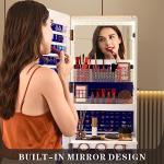 jajov Lockable LED Jewelry Armoire with 3 Color Lights