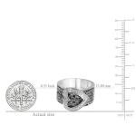 Buckle Heart Black & White Diamond Cocktail Ring