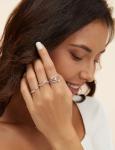 Mameloly Stackable Pearl & Round Engagement Rings