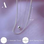 Annika Bella Silver Choker Necklace Set of 2