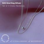 Annika Bella Silver Choker Necklace Set of 2