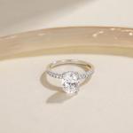 Stunning 3CT Oval CZ Sterling Silver Engagement Ring