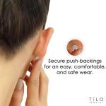 14k White Gold Cubic Zirconia Stud Earrings - 4mm