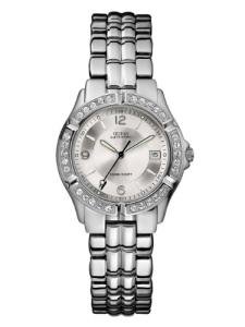 GUESS Silver-Tone Bracelet Watch with Date Display