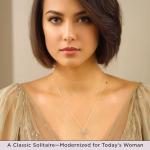 Yellow Gold 6.5mm Cubic Zirconia Pendant Necklace