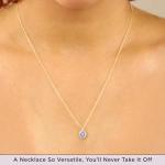 Yellow Gold 6.5mm Cubic Zirconia Pendant Necklace