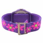 Kids' Purple/Floral Analog Watch with Elastic Strap