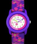 Kids' Purple/Floral Analog Watch with Elastic Strap