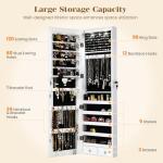 Large Jewelry Organizer with Mirror, Bracelet Rod, Drawers