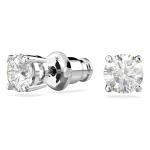 Swarovski Clear Round-Cut Stud Earrings, Rhodium Setting