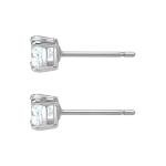 Swarovski Clear Round-Cut Stud Earrings, Rhodium Setting