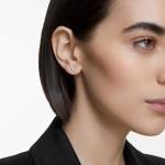 Swarovski Clear Round-Cut Stud Earrings, Rhodium Setting