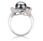 Black Freshwater Pearl Ring 925 Sterling Silver - Size 7