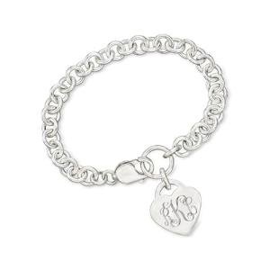 Ross-Simons Plain - Sterling Silver Heart Charm Bracelet. 7 inches