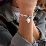 Ross-Simons Plain - Sterling Silver Heart Charm Bracelet. 7 inches