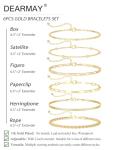 Trendy 14K Gold Plated Stackable Bracelets Set