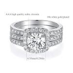 Elegant 18K White Gold Cubic Zirconia Halo Ring