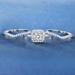 Elegant 18K White Gold Cubic Zirconia Halo Ring