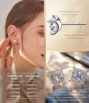 18K Gold Plated Princess Cut CZ Stud Earrings