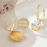 14K Gold Cubic Zirconia Dangle Earrings for Women
