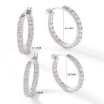 JTV Cubic Zirconia Silver Hoop Earrings Set