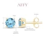 Aquamarine Stud Earrings in 14K Yellow Gold