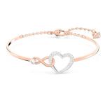 Rose-Gold SWAROVSKI Infinity Heart Bangle with Clear Crystals