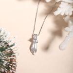 Sterling Silver Cat Necklace for Cat Lovers