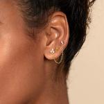 14K Gold Plated Sterling Silver CZ Stud Earrings