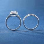 Elegant 18K White Gold Plated Halo Promise Ring
