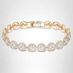 Swarovski Una Angelic Tennis Bracelet, Clear circle-cut Swarovski Crystals with Matching Crystal Pavé on a Rose-Gold Tone Finish Setting, Part of the Swarovski Una Angelic Collection