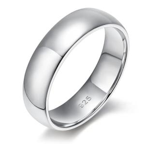 Sterling Silver Comfort Fit Dome Wedding Band