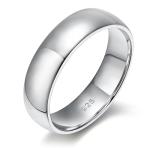Sterling Silver Comfort Fit Dome Wedding Band