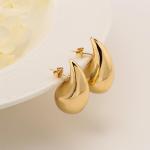 Chunky Gold Hoop Teardrop Earrings for Women