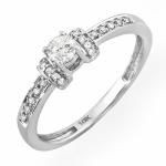 Dazzlingrock 10k Round Diamond Engagement Ring, 1/4 CT