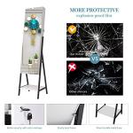 White Lockable Jewelry Armoire with LED Standing Mirror