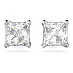 Swarovski Square Stud Earrings with Clear Crystals