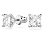 Swarovski Square Stud Earrings with Clear Crystals