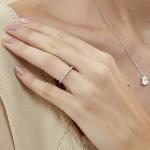 EAMTI 2mm Sterling Silver Cubic Zirconia Wedding Band