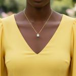 Princess Cut Cubic Zirconia Solitaire Pendant Necklace