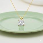 Princess Cut Cubic Zirconia Solitaire Pendant Necklace
