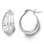 Trendy Sterling Silver Oval Hoop Earrings Gift Women