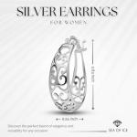 Trendy Sterling Silver Oval Hoop Earrings Gift Women