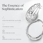 Trendy Sterling Silver Oval Hoop Earrings Gift Women