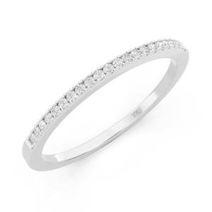 Minimalist 10K White Gold Diamond Wedding Band