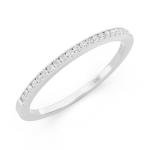 Minimalist 10K White Gold Diamond Wedding Band